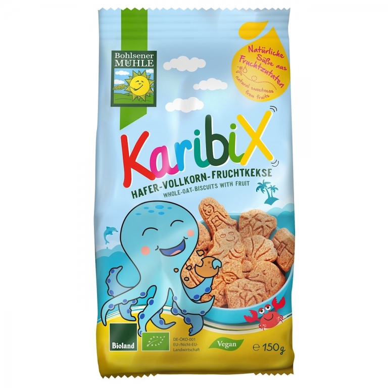 Biscuiti ovaz integral fructe fara zahar Karibix eco 150g - BOHLSENER MUEHLE