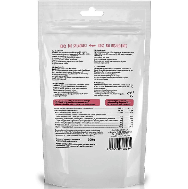 Granola keto clasic bio 200g - DIET FOOD