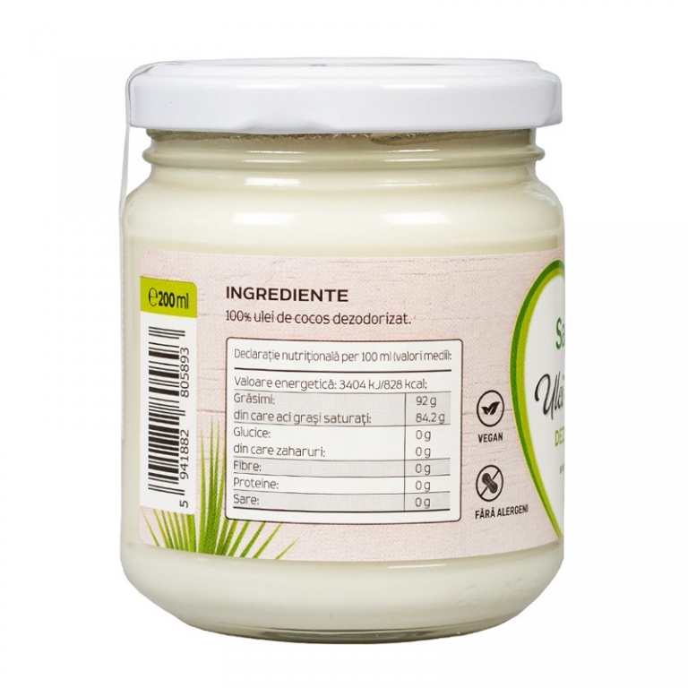 Ulei cocos dezodorizat 200ml - SANOVITA