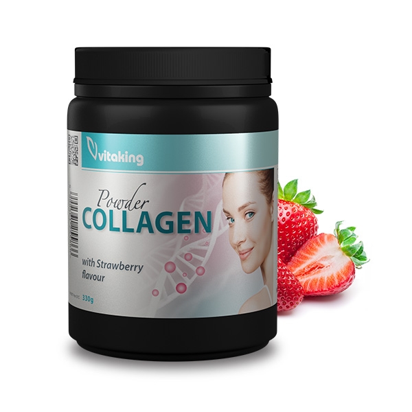 Pulbere colagen gust capsune stevia 330g - VITAKING