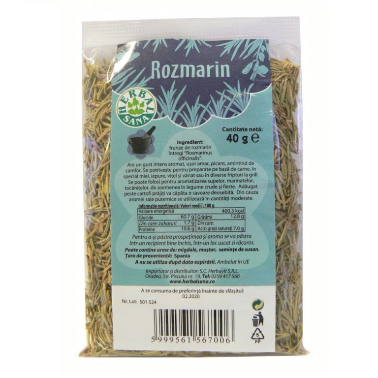 Condiment rozmarin 40g - HERBAL SANA