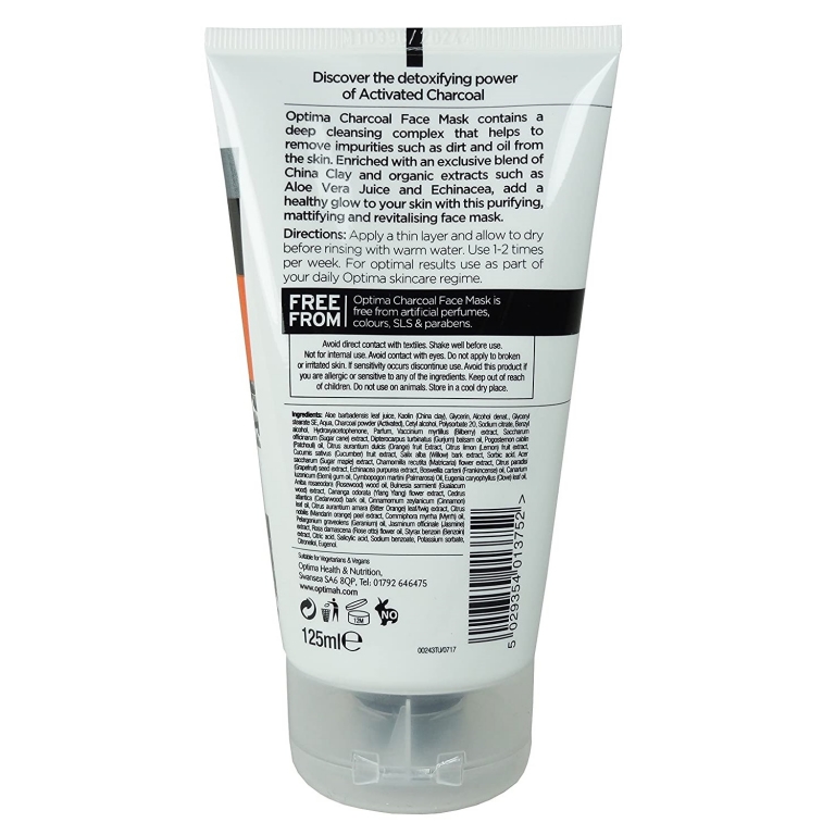Masca fata purificatoare carbune activ 125ml - OPTIMA HEALTH