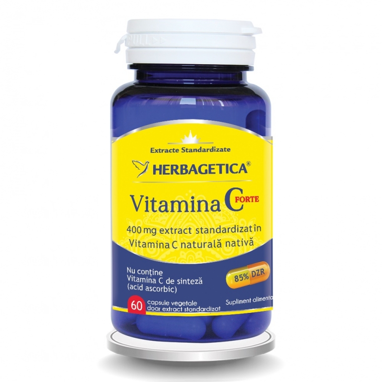 Vitamina C forte naturala nativa 400mg 60cps - HERBAGETICA