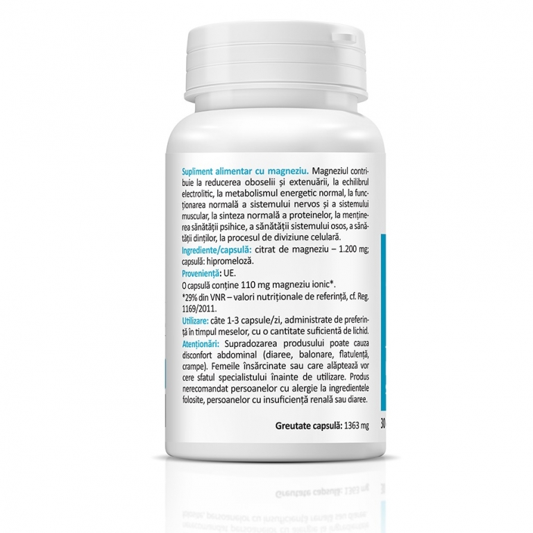 Magneziu citrat 1200mg 30cps - ZENYTH