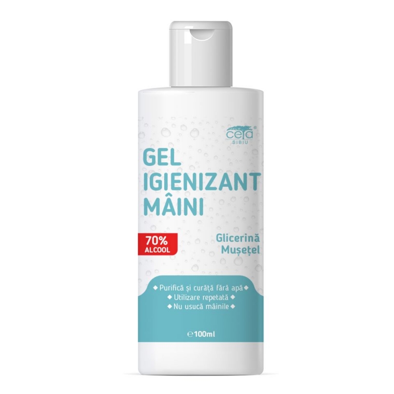 Gel igienizant maini glicerina musetel 70%alcool 100ml - CETA SIBIU