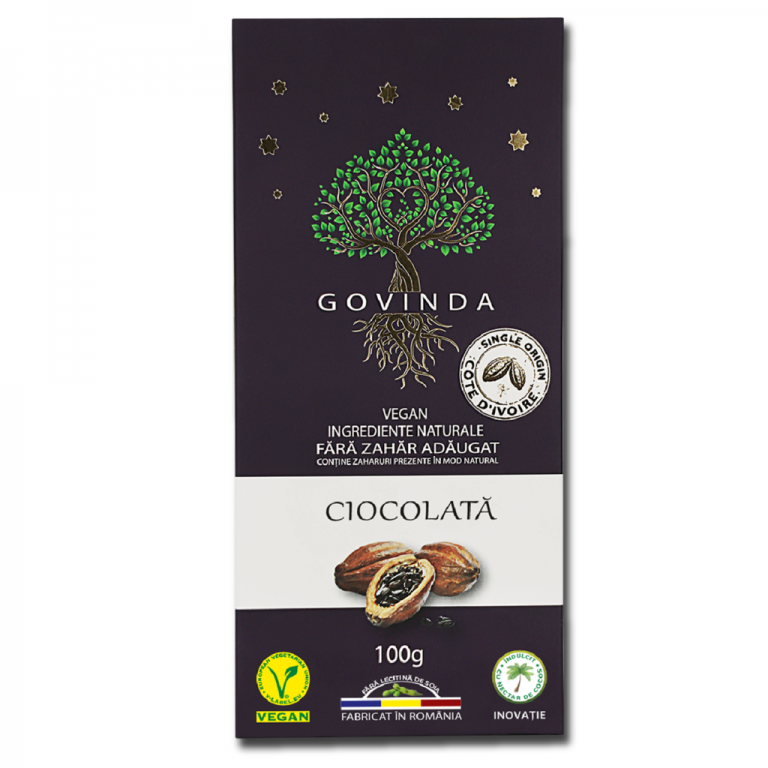 Ciocolata Vegana 72%cacao Fara Zahar 100g - Govinda