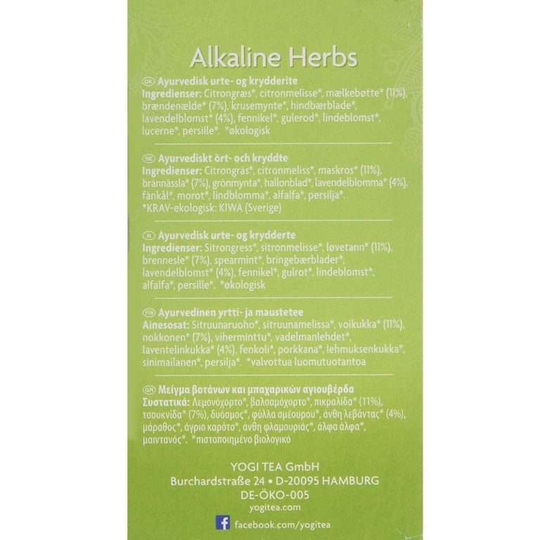 Ceai plante alcaline bio 17dz - YOGI TEA