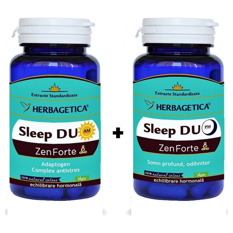 Pachet Sleep Duo AM+PM ZenForte 2x120cps - HERBAGETICA