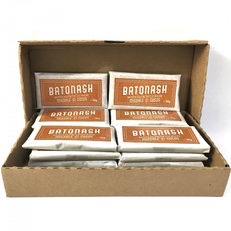 Baton nutritiv miere migdale cocos 50g - BATONASH