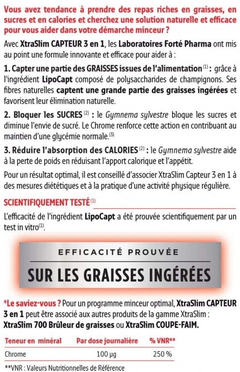 XtraSlim Capteur 3in1 XtraFort 60cps - FORTE PHARMA