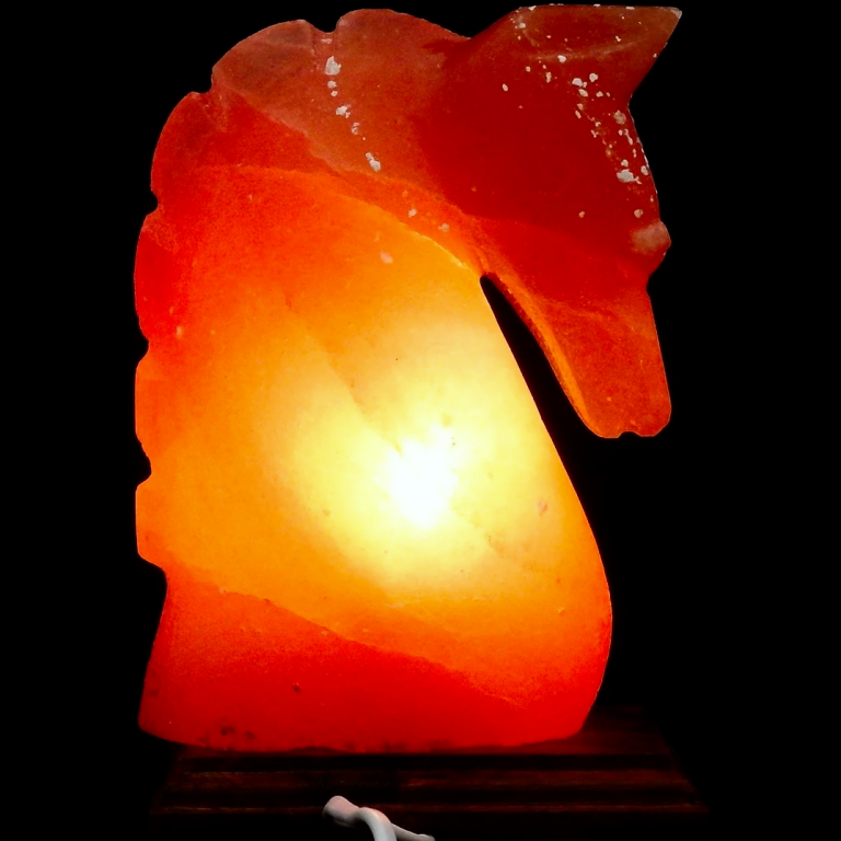 Veioza sare himalaya Cal suport lemn 4kg - MONTE SALT CRYSTAL