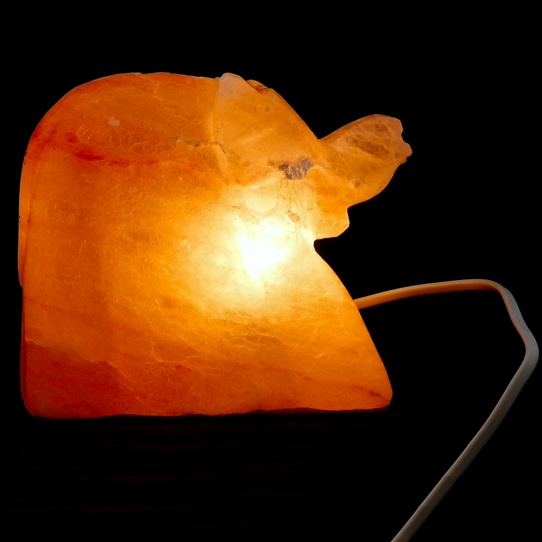 Veioza sare himalaya Elefant suport lemn 4kg - MONTE SALT CRYSTAL