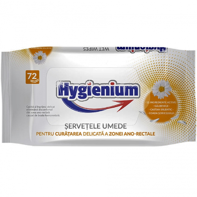 Servetele umede curatare zona ano rectala 72b - HYGIENIUM