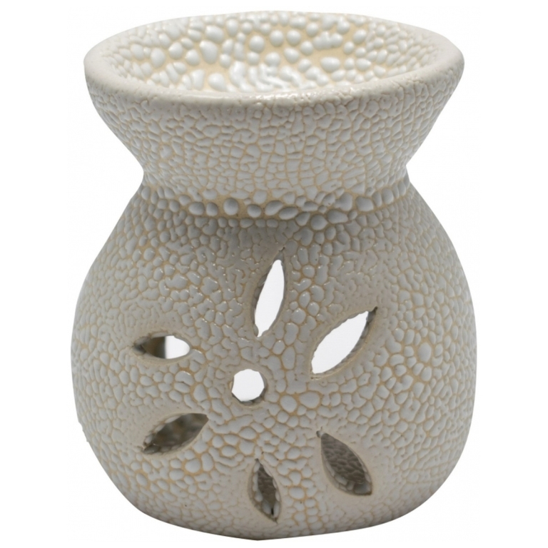 Vas ceramic aromatizor floare alb 1b - AROMA LAND