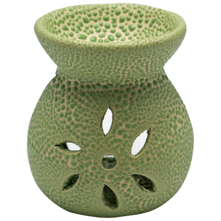 Vas ceramic aromatizor floare verde 1b - AROMA LAND