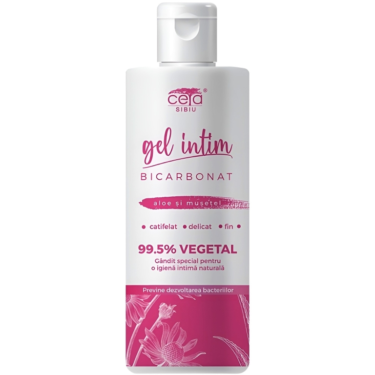 Gel igiena intima 99,5%vegetal bicarbonat aloe musetel acid lactic 200ml - CETA SIBIU