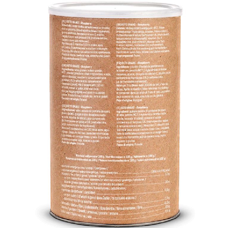 Shake instant Keto proteic zer izolat mct zmeura 300g - DIET FOOD