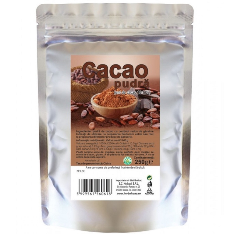 Cacao pulbere 10~12% 250g - HERBAL SANA