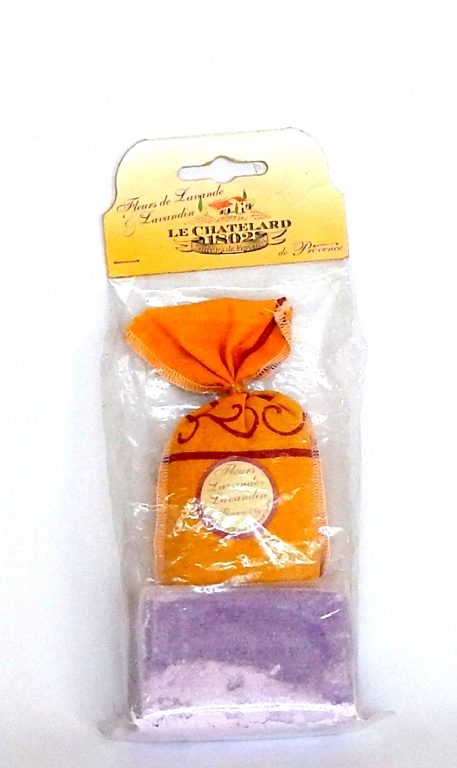 Set cadou Sapun lavanda+Saculet panza colorata lavanda uscata - LE CHATELARD 1802