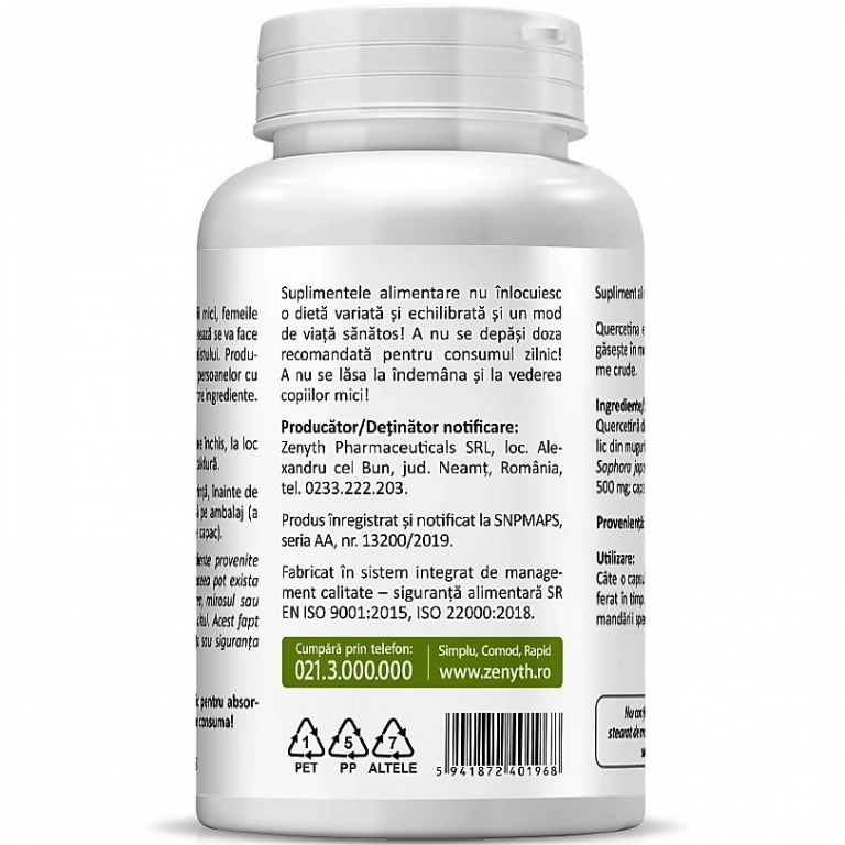 Quercetina 500mg 90cps - ZENYTH