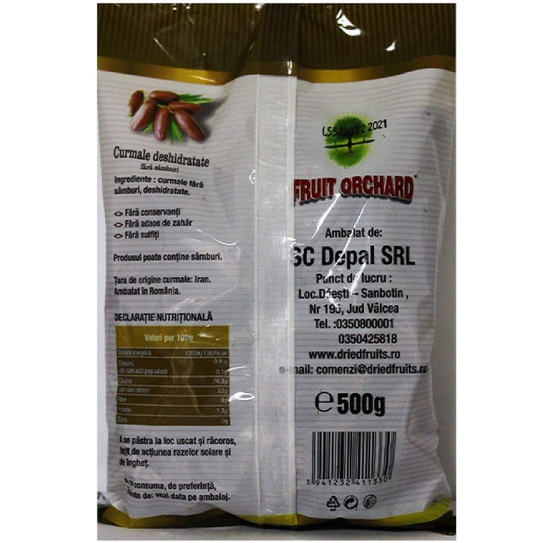 Curmale uscate fara samburi 500g - DRIED FRUITS