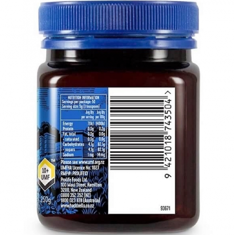 Miere manuka umf10+ [mgo250+] 250g - HADDRELL`S