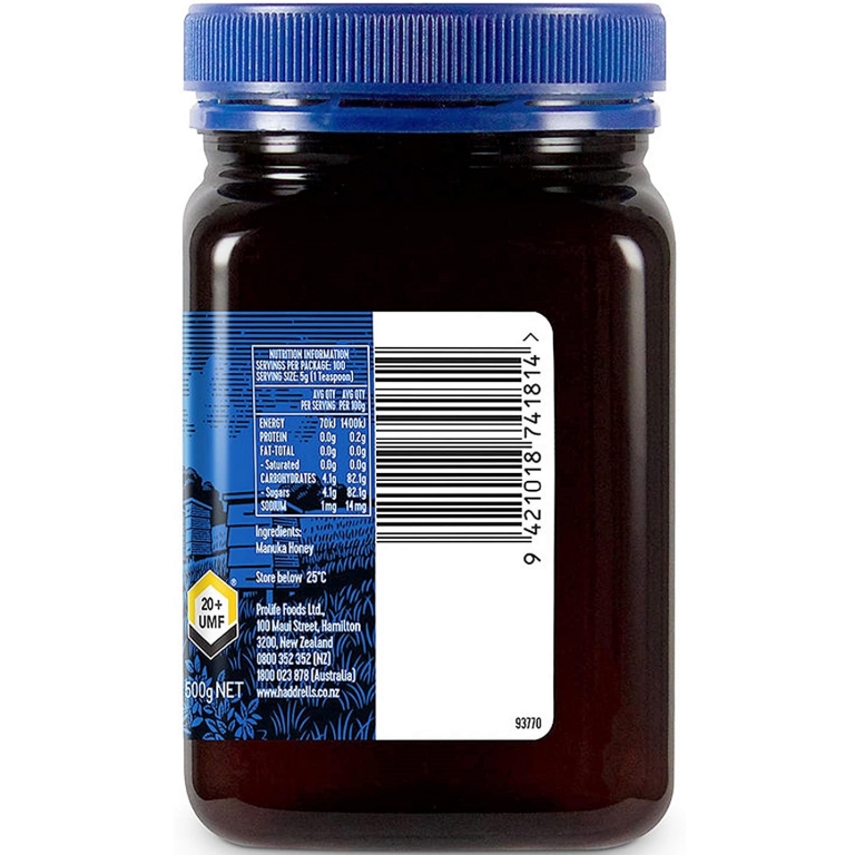 Miere manuka umf20+ [mgo800+] 500g - HADDRELL`S