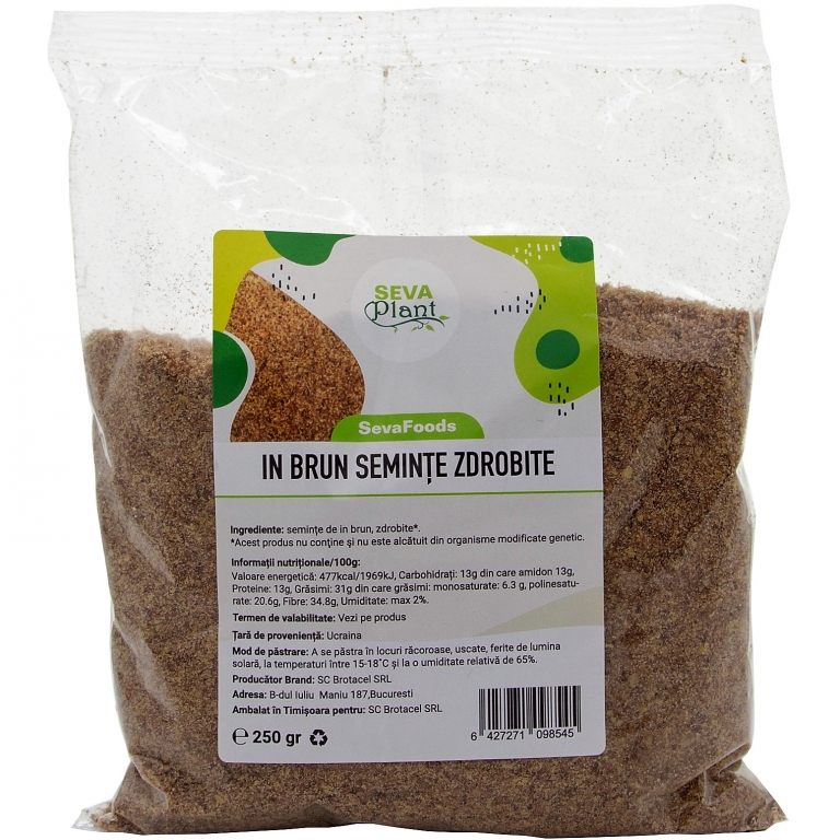 Seminte in brun zdrobite 250g - SEVA FOOD