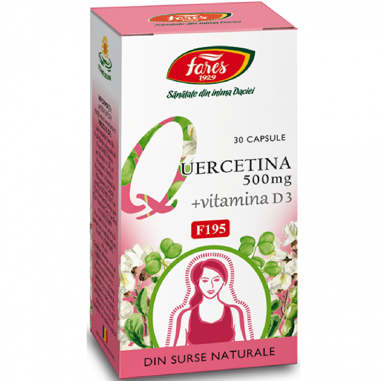 Quercetina 500mg vitamina D3 30cps - FARES