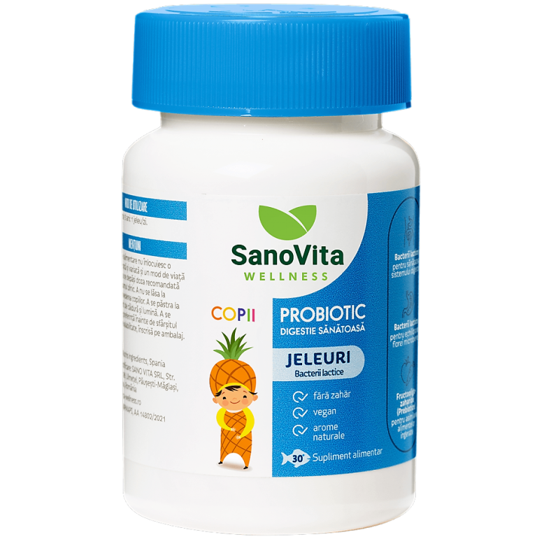 Jeleuri Probiotic digestie sanatoasa copii fara zahar Wellness 30b - SANOVITA