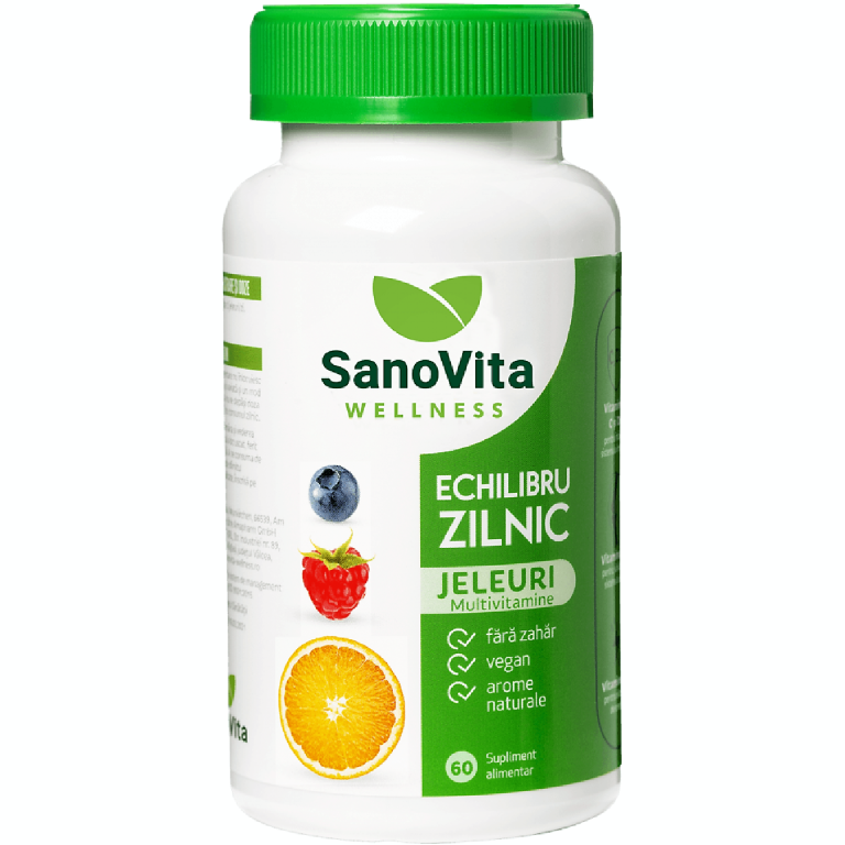 Jeleuri Echilibru Zilnic multivitamine adulti fara zahar Wellness 60b - SANOVITA