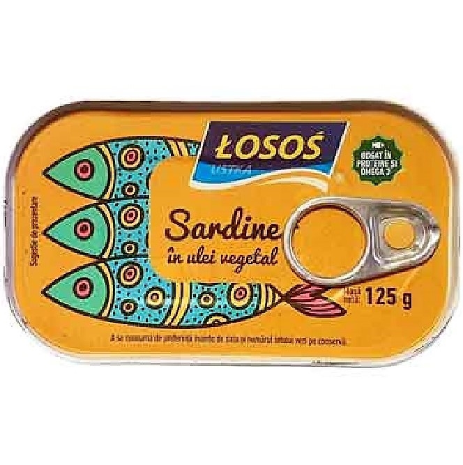 Sardine in ulei vegetal 125g - LOSOS