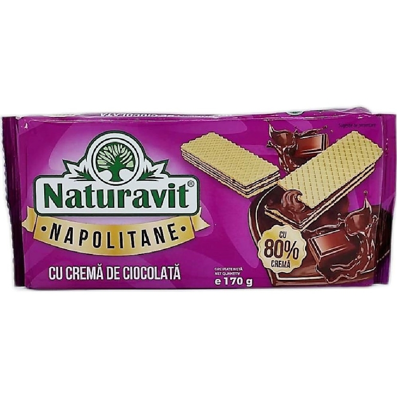 Napolitane crema ciocolata 170g - NATURAVIT