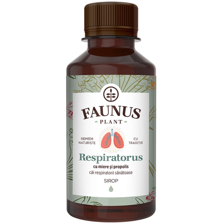 Sirop Respiratorus miere propolis fara zahar 200ml - FAUNUS PLANT