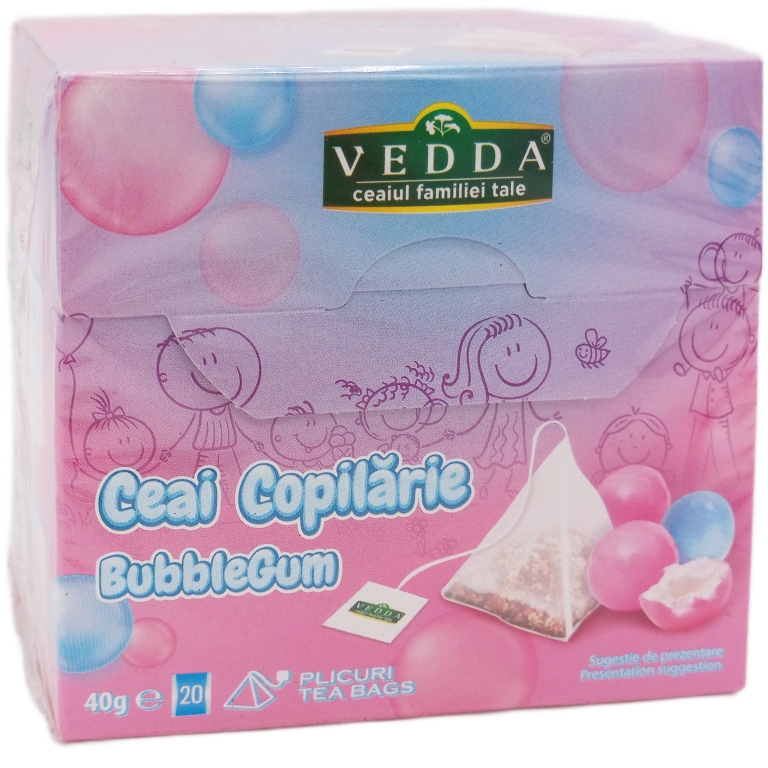 Ceai Copilarie bubble gum piramide 20x2g - VEDDA
