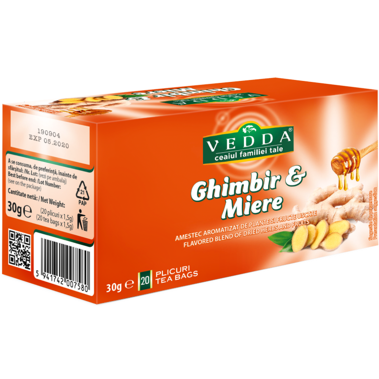 Ceai ghimbir miere 20dz - VEDDA