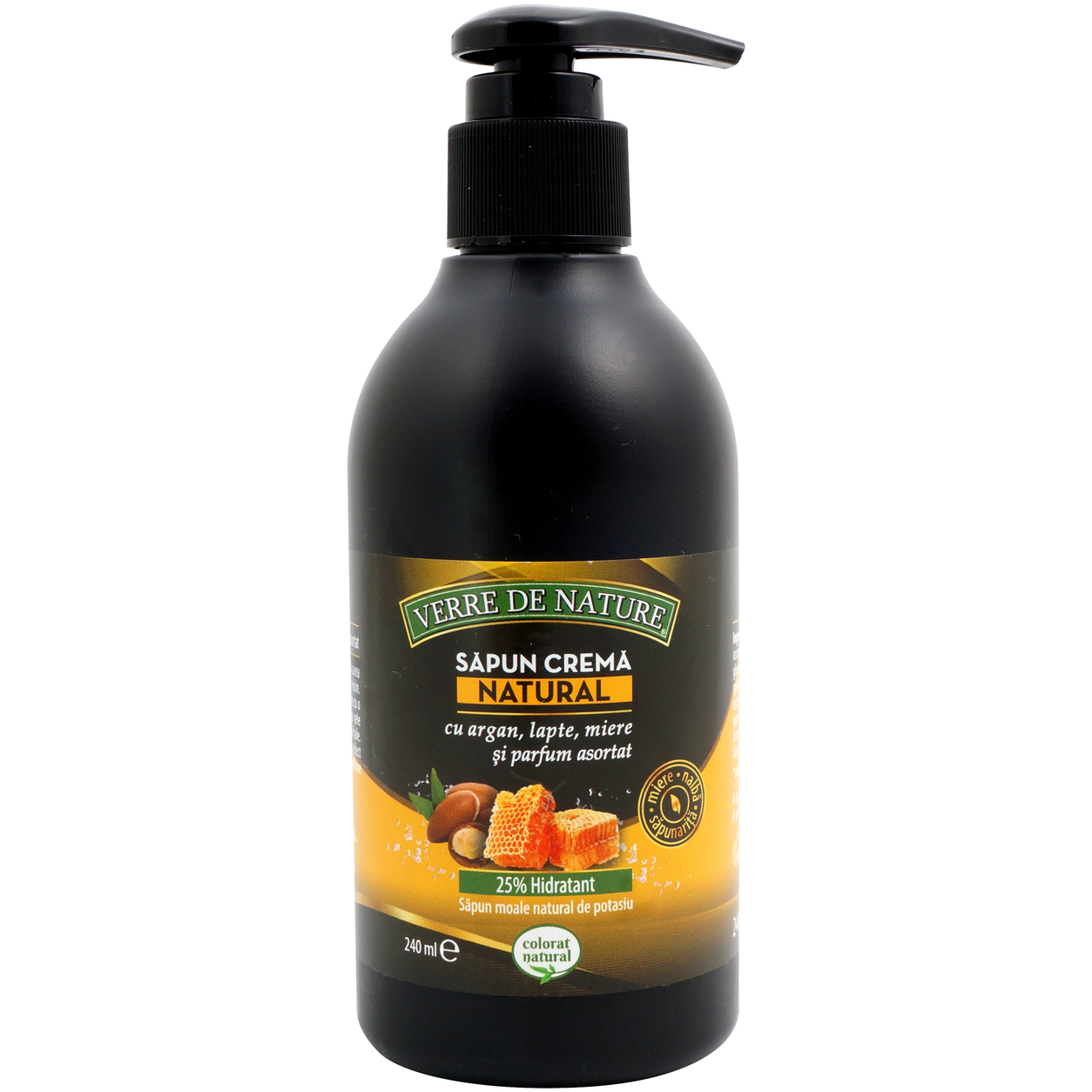 Sapun crema natural argan lapte miere parfum asortat 240ml - VERRE DE NATURE