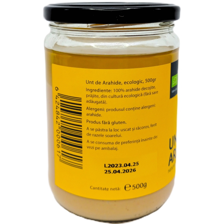 Unt arahide natural fara zahar fara sare eco 500g - YOUBIO