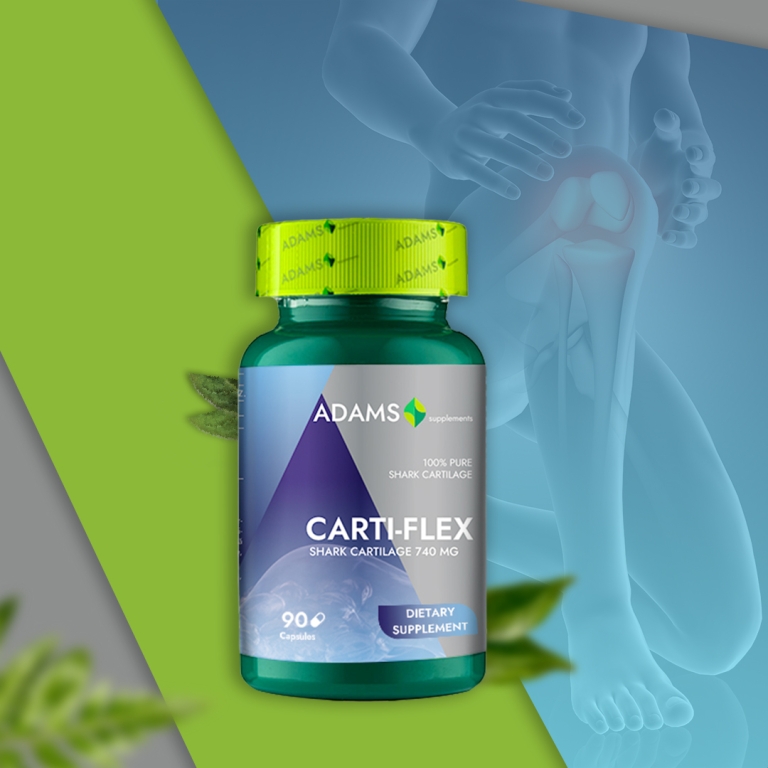 CartiFlex [Cartilaj rechin] 740mg 90cps - ADAMS SUPPLEMENTS
