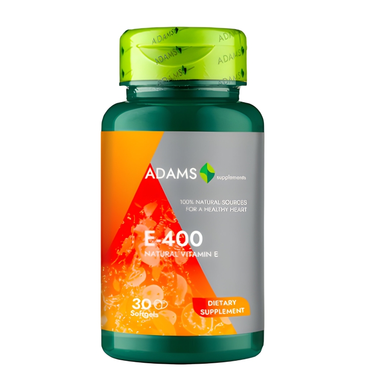 Vitamina E 400mg naturala 30cps - ADAMS SUPPLEMENTS