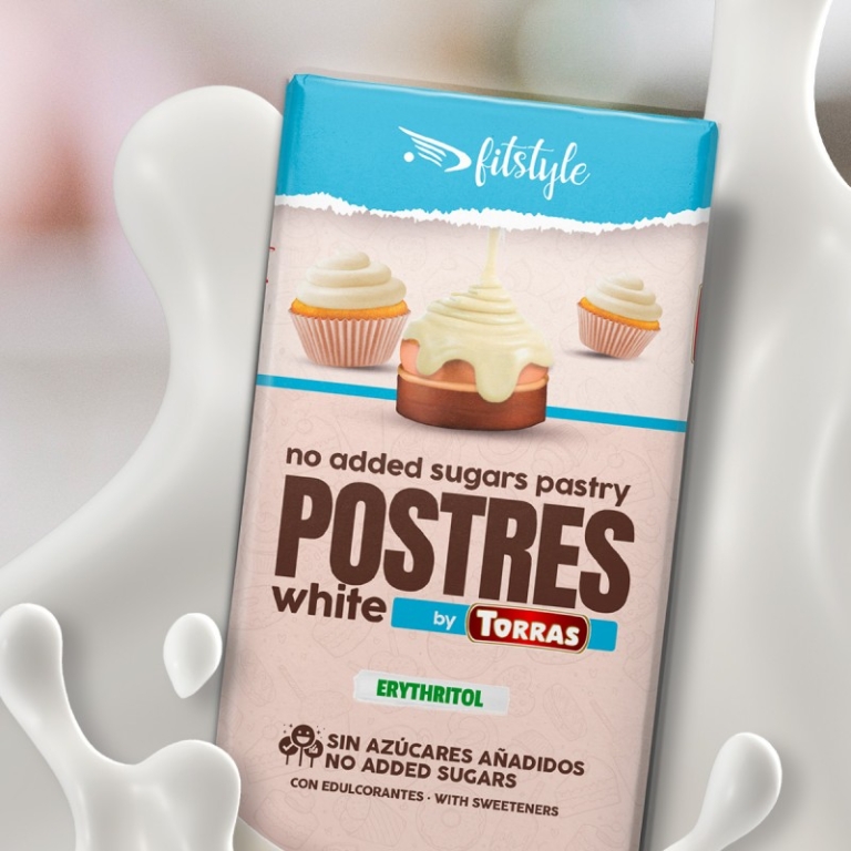 Ciocolata alba pentru prajituri eritritol stevia fara zahar fara gluten 200g - FITSTYLE