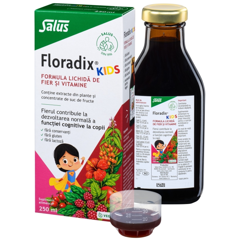 Formula Lichida Fier Vitamine Copii Floradix Kids 250ml - Salus Haus