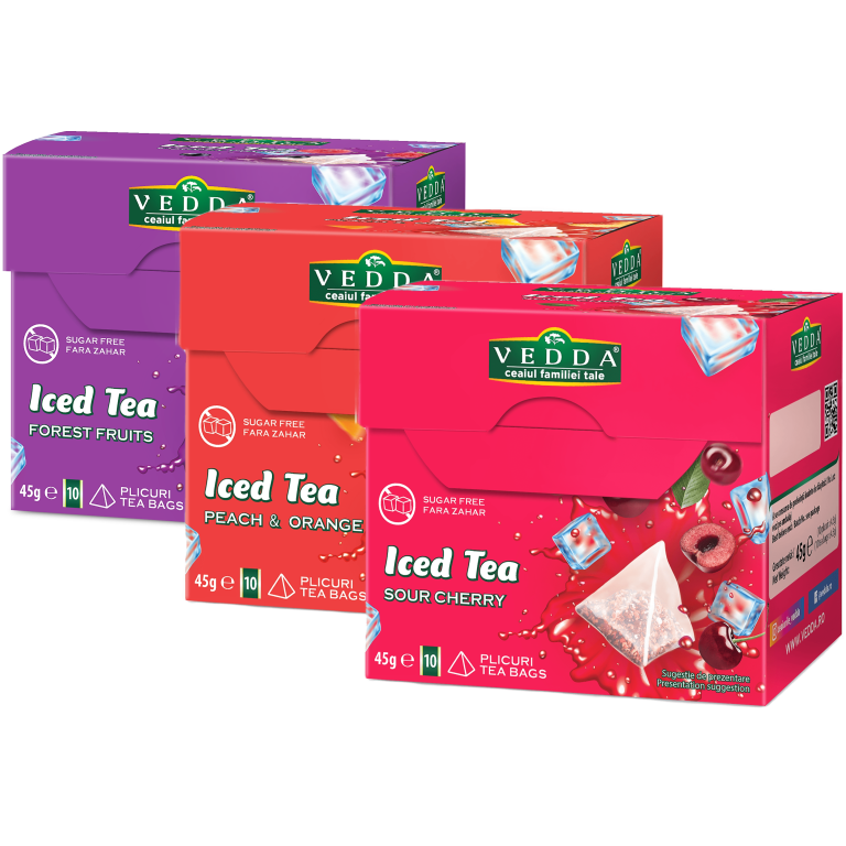 Set Ceai rece [Iced Tea] cu fructe 3 sortimente piramide 3x10dz - VEDDA