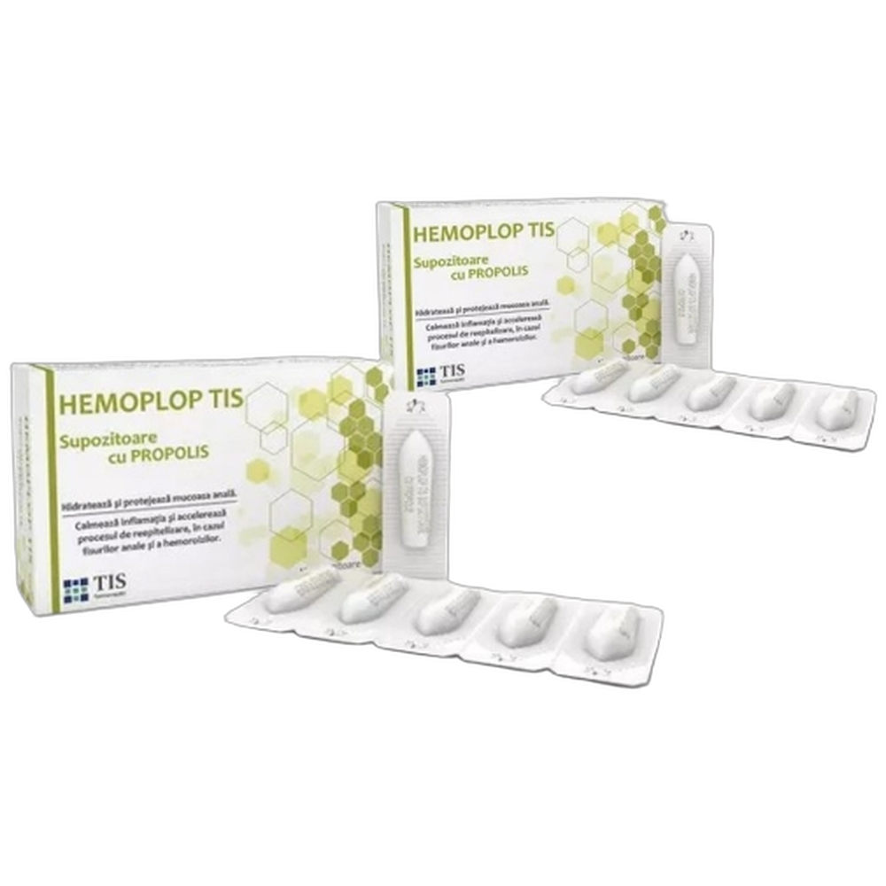 Set Supozitoare propolis Hemoplop 2x10b - TIS