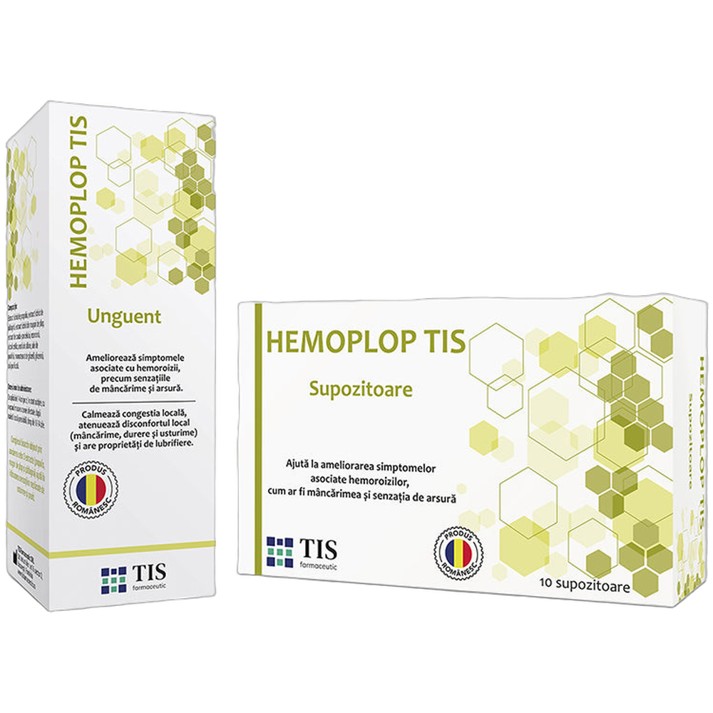 Kit antihemoroidal HemoPlop [Unguent 50ml + Supozitoare 10b] 2b - TIS