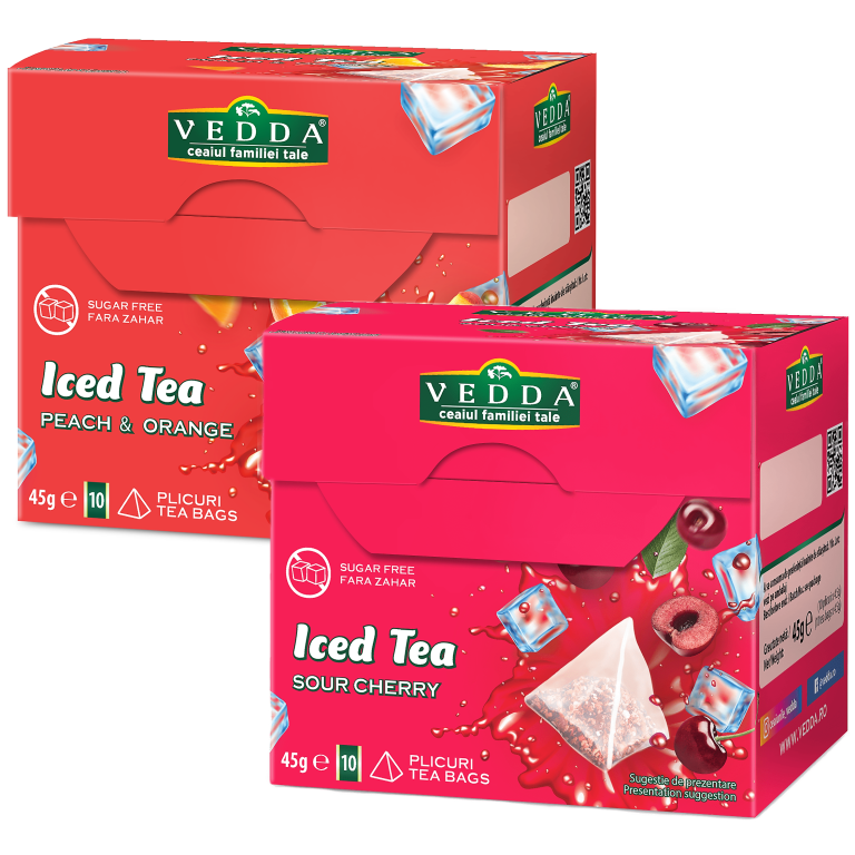 Set Ceai rece [Iced Tea] cu fructe 2 sortimente piramide 2x10dz - VEDDA