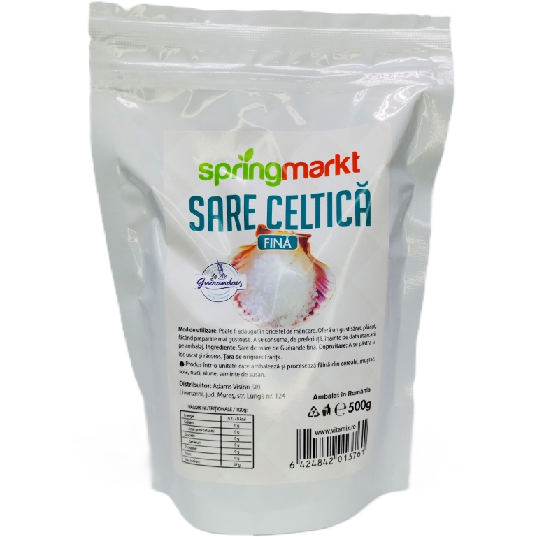 Sare mare fina celtica neiodata 500g - SPRINGMARKT