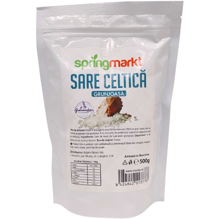 Sare mare grunjoasa celtica neiodata 500g - SPRINGMARKT