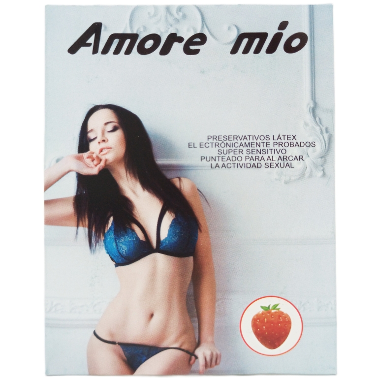 Prezervative super senzitive aroma capsuni 3b - AMORE MIO