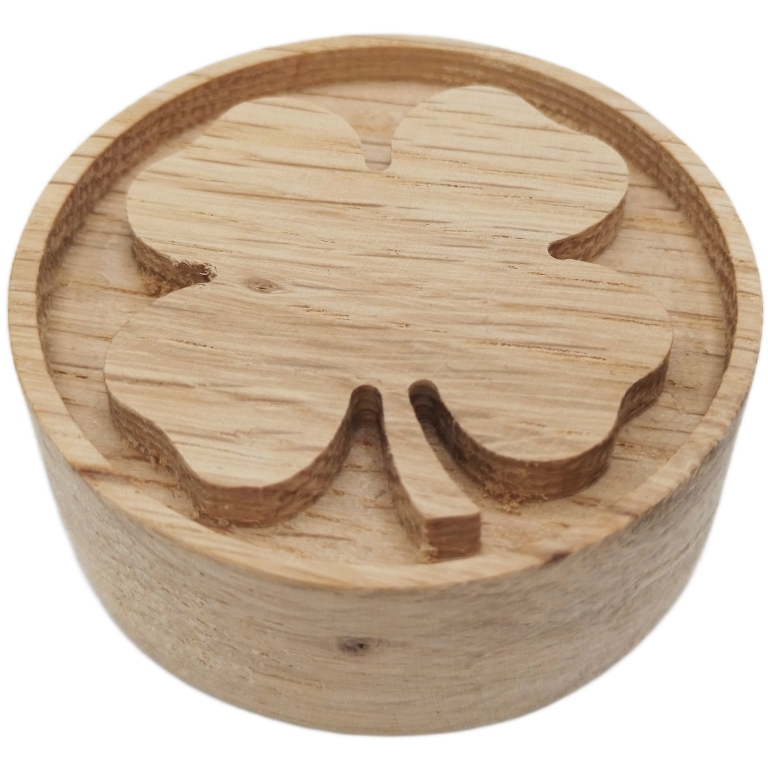 Difuzor uleiuri esentiale lemn masiv stejar model trifoi 50x20mm 1b - DECORATIUNI ALTFEL